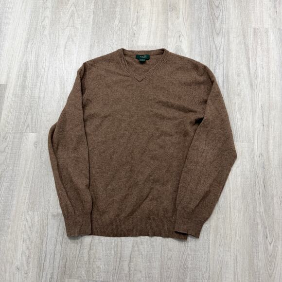 Marshall Fields 100% Cashmere V-Neck Sweater Men’s Medium Brown Preppy Office - Picture 1 of 8